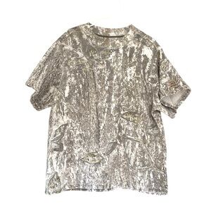 Fleece Factory Art & Motion All Over Novelty Camo Leaf Print Crewneck T-Shirt L